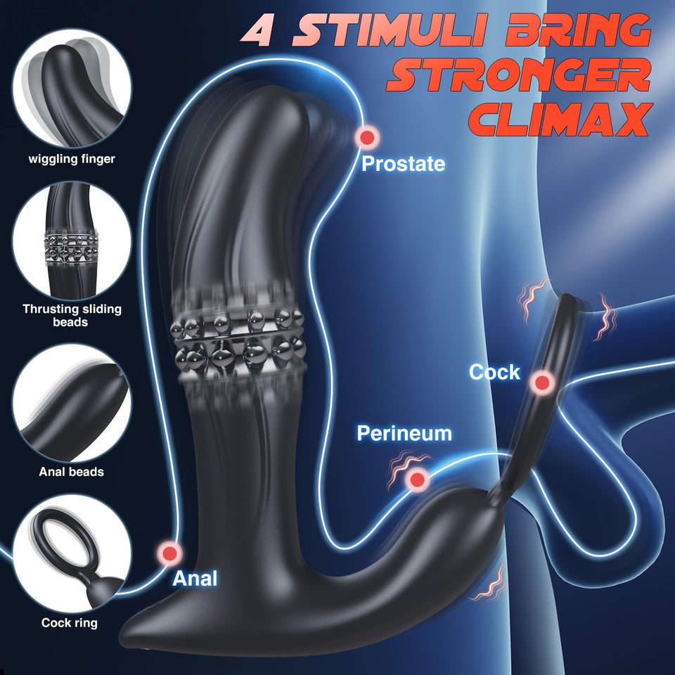 BEISAR Wiggling Sex Toys Anal Vibrator, Adult Toys Sex Toy for Men Prostate Massager Sex Toys Butt Plug Dildo Anal Beads Enema P