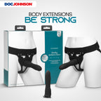 Body Ext Hollow Lrg Strap-On 2pc Set Blk