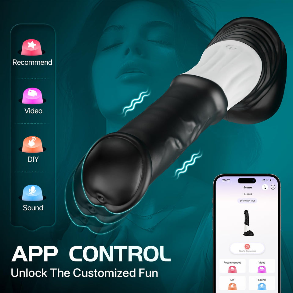 Thrusting Horse G-spot Dildo Vibrator - FYSHAVO 11.8'' 4IN1 Monster Big Dildo with Thrust & Vibrations, Fantasy Long Dildo App &