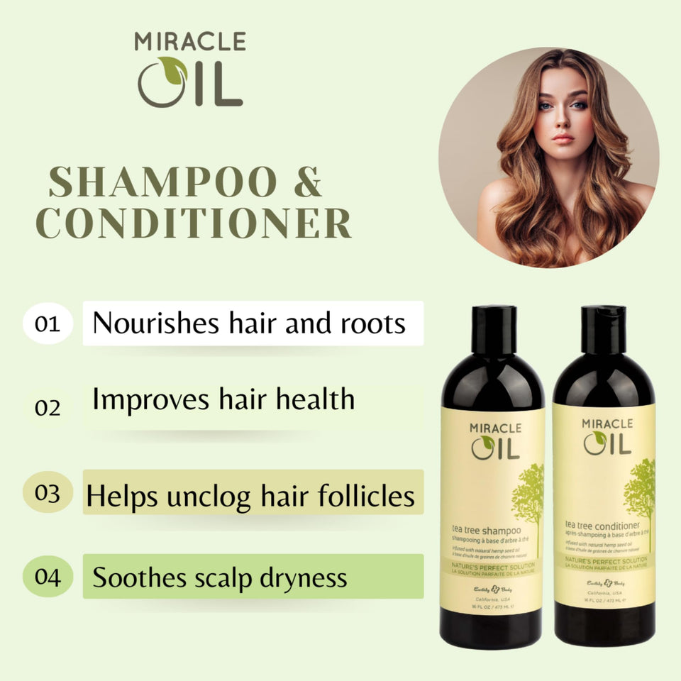 Earthly Body Miracle Oil Shampoo 16Oz Tea Tree