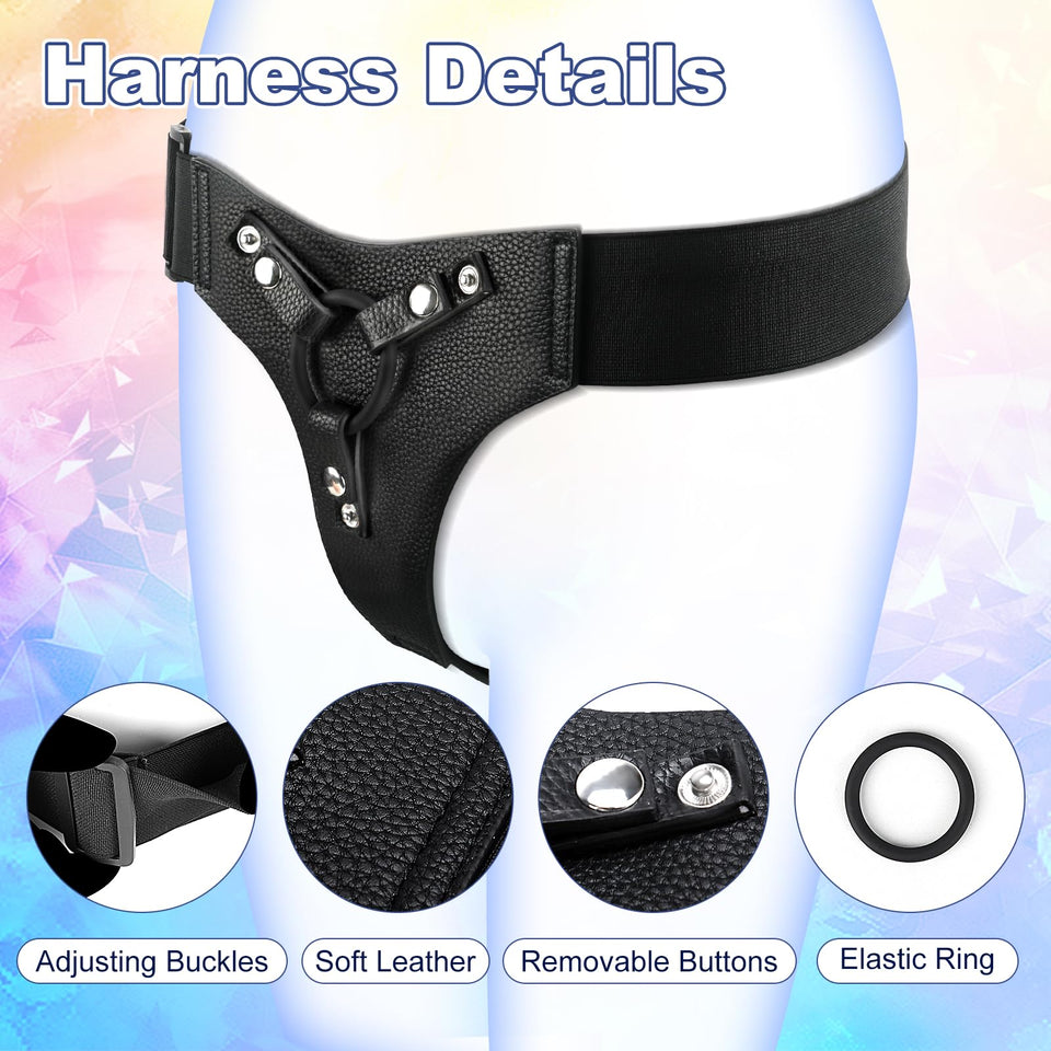 Adult Sex Toys Harness Dildos - Adult Sex Toy for Women Strap-on Dildos with Adjustable Waist, Female Sex Toys Silicone Dildos V