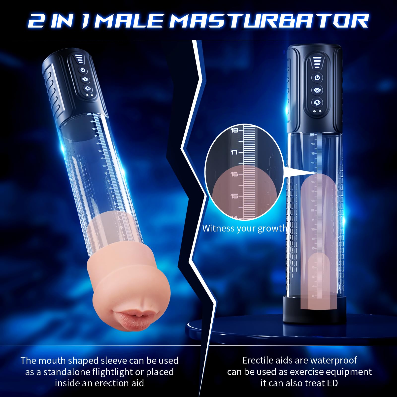 Waterproof Realistic Male Masturbator,Adult Sex Toys for Men,Sucking & Pumping Male Sex Toy, Premuim quiality Pocket Pussy Strok