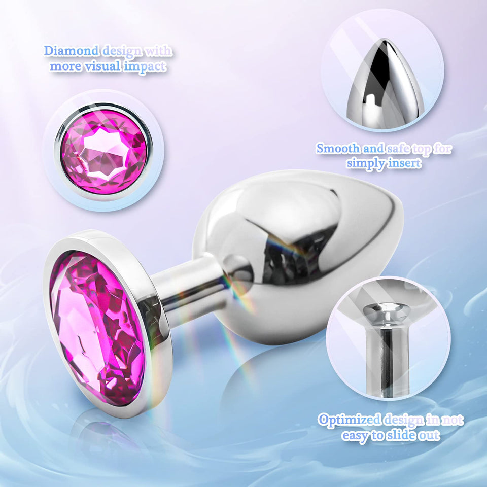 Yolodit Anal Plug Adult Sex Toy,Jeweled Anal Toys Adult Sex Toys Games Butt Plug,Personal Anal Plug Sex Toy for Adult Women,Men