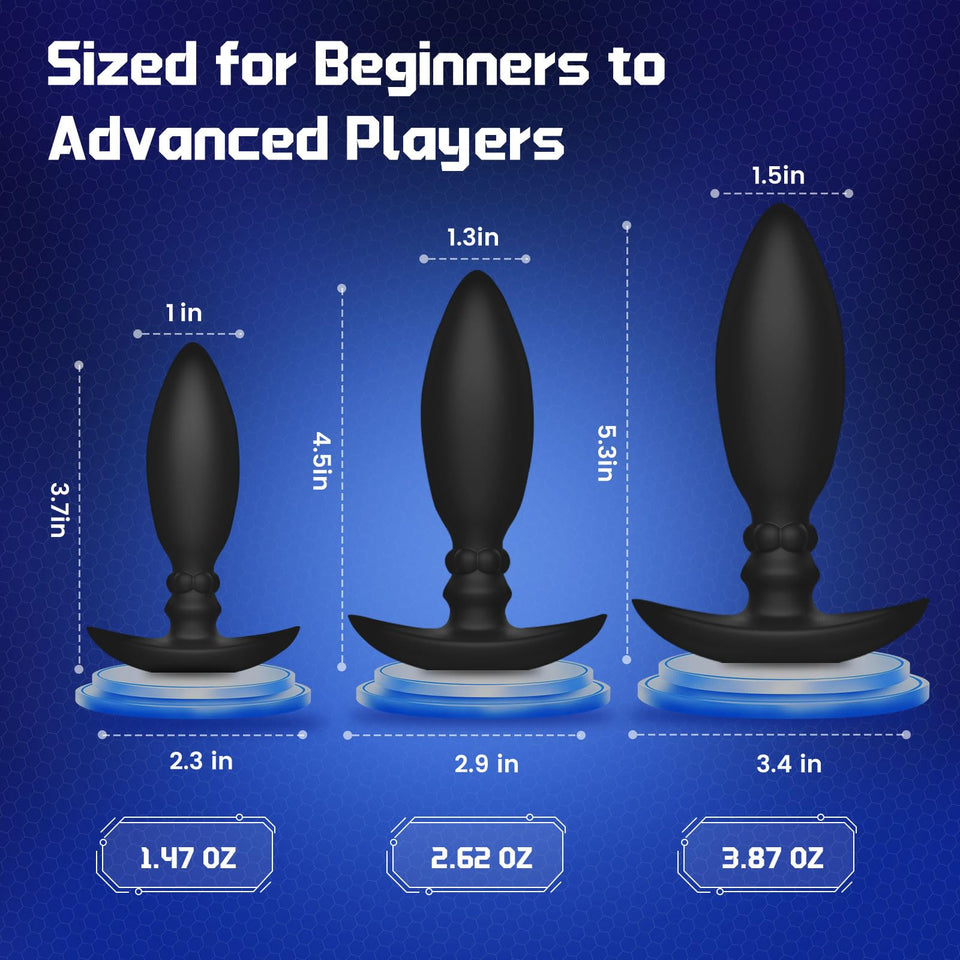 Anal Plug Trainer Set, Butt Plug with Misplaced Centre of Gravity, 3PCS Silicone Butt Plugs Anal Beads for Beginner & Advanced P