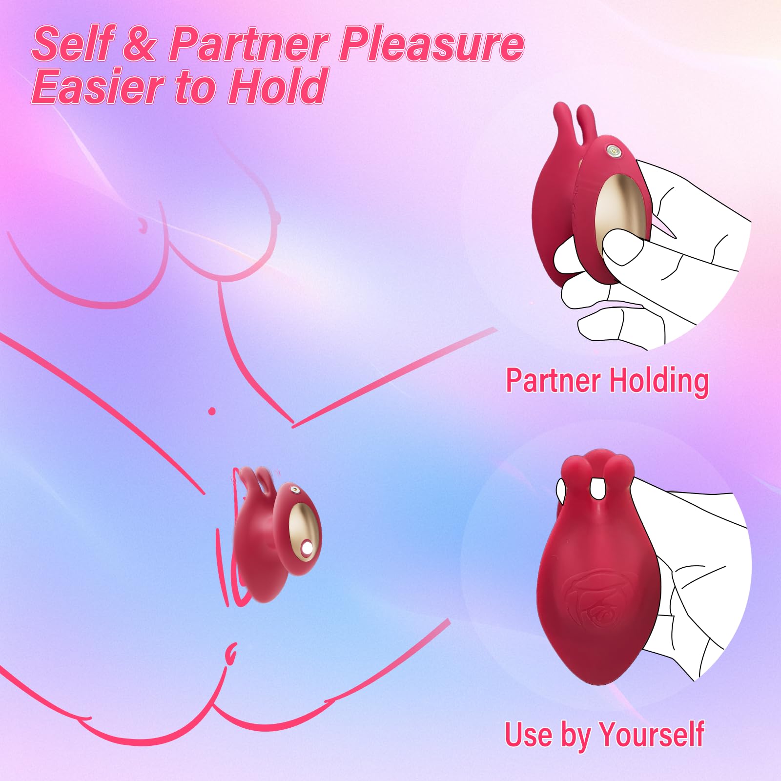 Clitoral Vibrator Rose Sex Toys - Mini Rabbit Vibrator with 10 Vibrating Modes, Adult Toys Nipple Clit Massager Clitoris Vagina