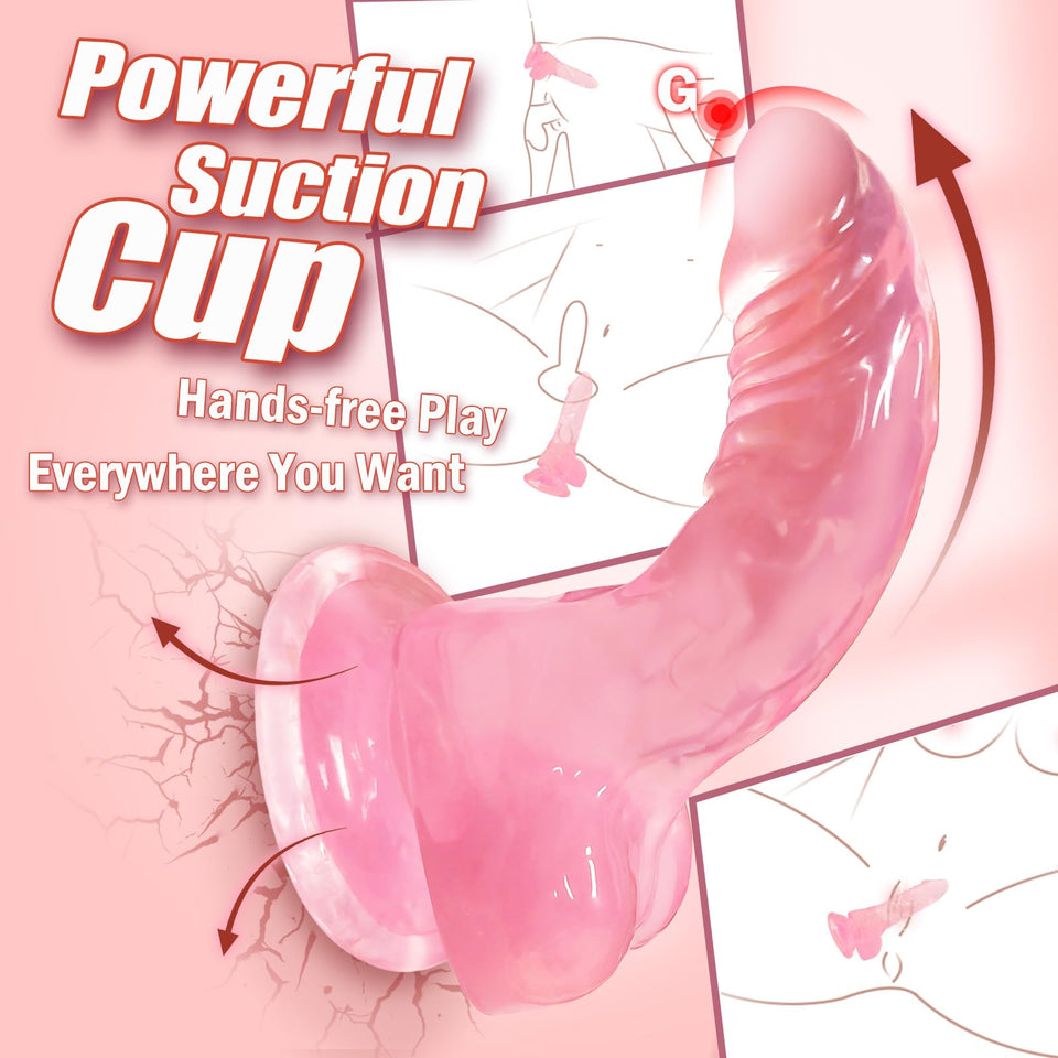 5.2 Inch Soft Anal Dildo with Powerful Strong Suction Cup, Small Anal Plug Dildos for Beginner, G-Spot Stimulation & Anal Traini
