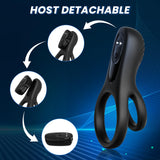 Vibrating Cock Ring with Clitoral Stimulator, Silicone Penis Ring Vibrator with 9 Vibration Modes, Rechargeable Adult Sex Toys &