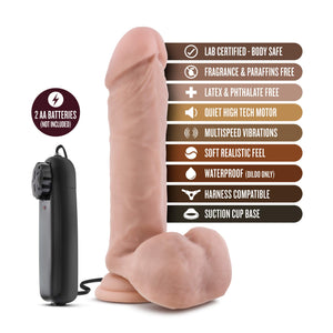 Blush 8 Inch Realistic Suction Cup Dildo Vibrator