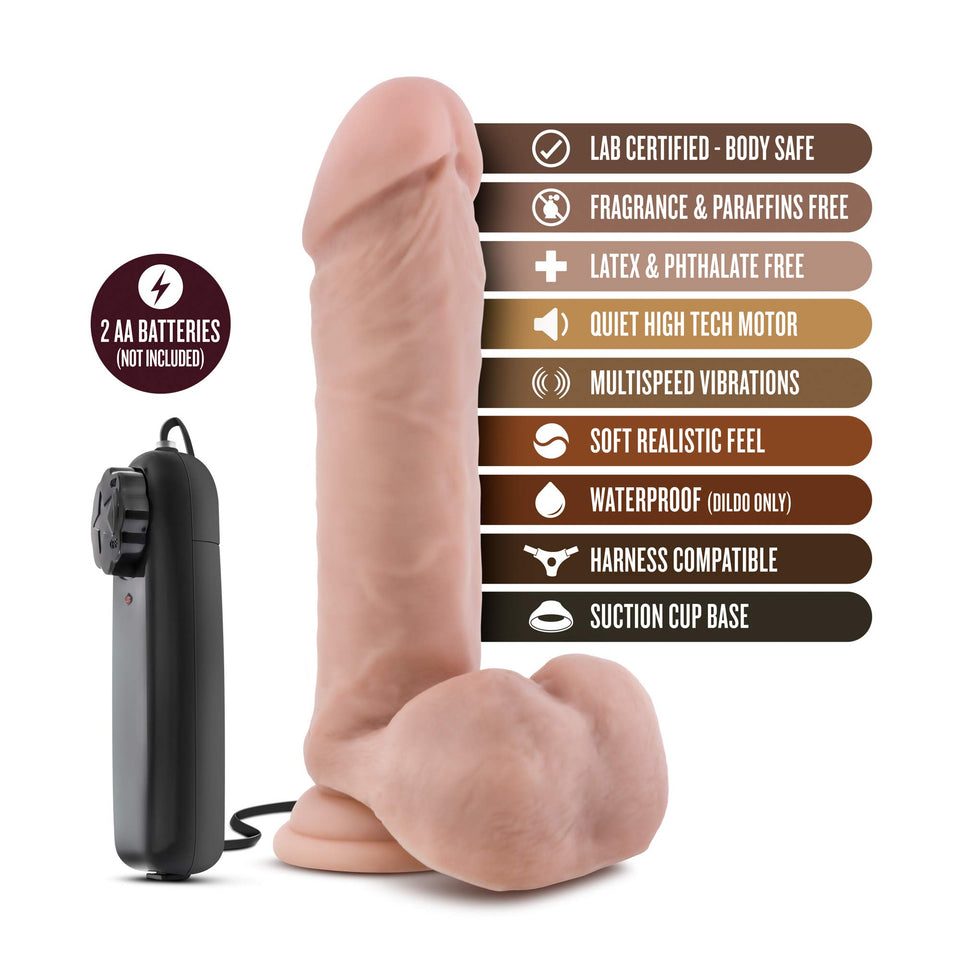 Blush 8 Inch Realistic Suction Cup Dildo Vibrator