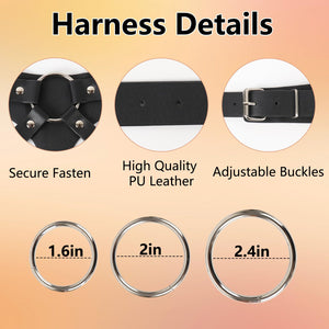 Strap On Dildo Harness Sex Toys for Pegging, Wearable Strapon Harness Thigh Sling with 7 Inch Realistic Suction Cup Dildo Lesbia