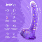 Tracy's Dog Thrusting Dildo Vibrator, 9.25'' Realistic G-Spot Stimulator, Heating, 5 Thrusting Swinging & 7 Vibration Modes, Sof