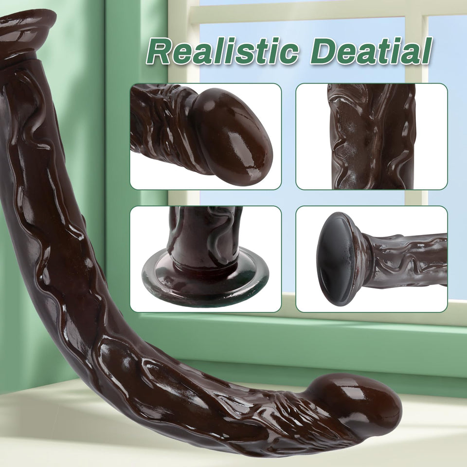 XINBALE Realistic Dildo, Total Length 13.6 '' Insertion Length 12.2 '' and 1.73 '' Diameter Dildo, Big Huge Dildo with Strong Su