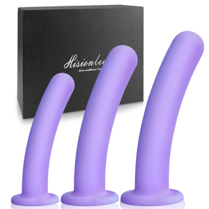 Dildo Anal Plug Trainer Kit, 3 Sizes Butt Plugs Training Silicone Dildo with Strong Suction Cup Anal Toys Prostate Vaginal G Spo