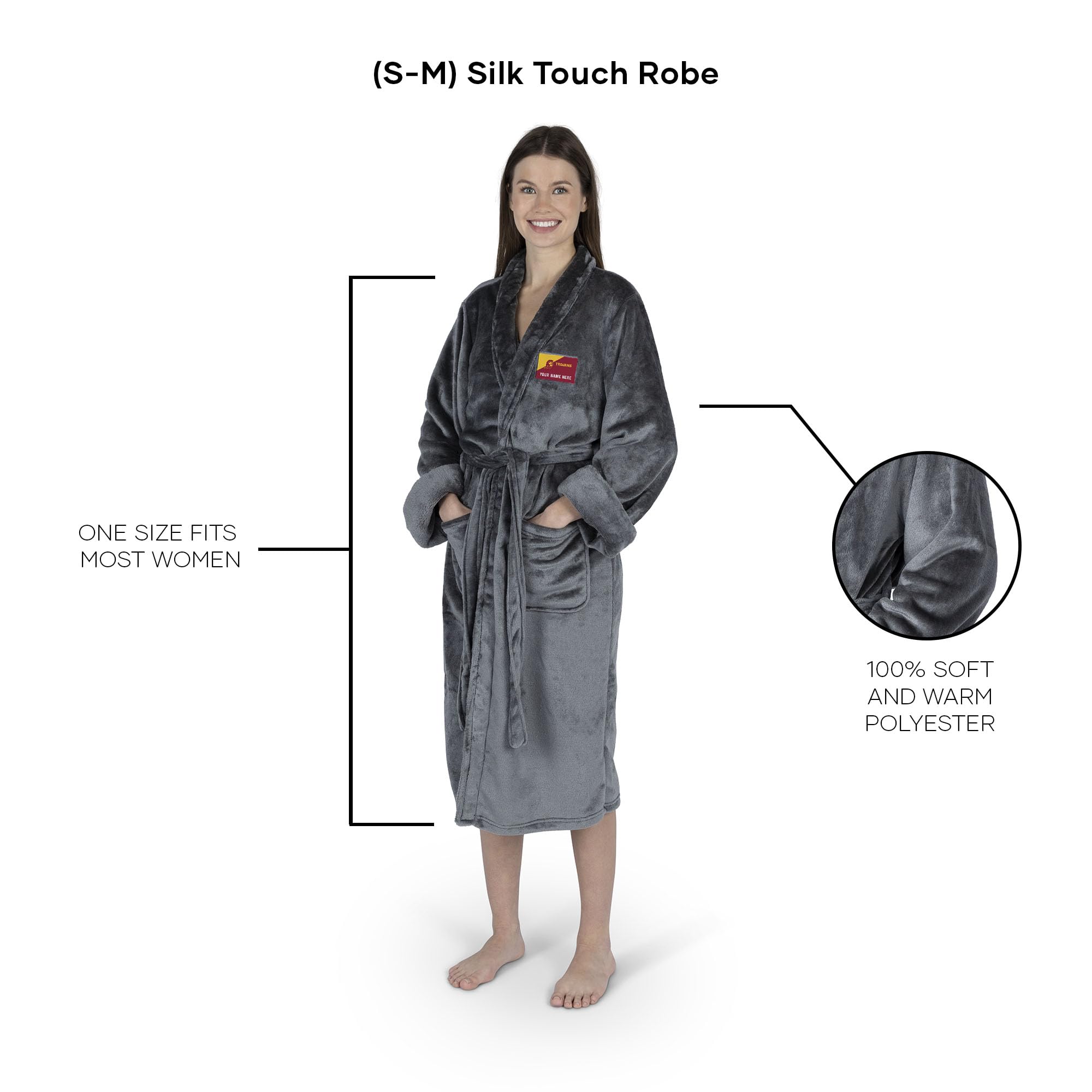 [Personalization Only] USC Southern California Personalized Robe (Charcoal, S/M)