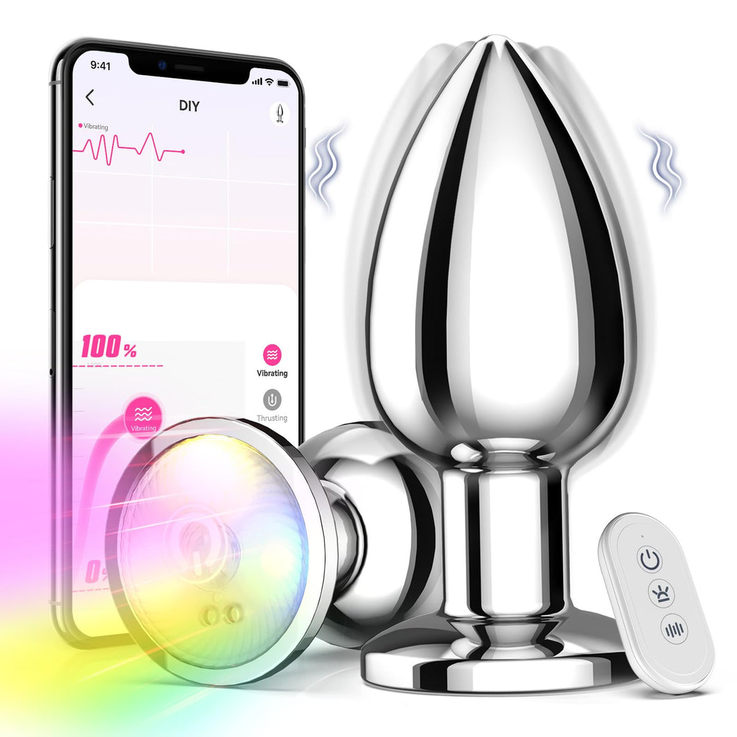 Yolodit Adult Sex Toys Anal Toys Vibrating Butt Plug with App Remote Control 10 Vibrating Modes, Anal Beads Prostate Massager, A