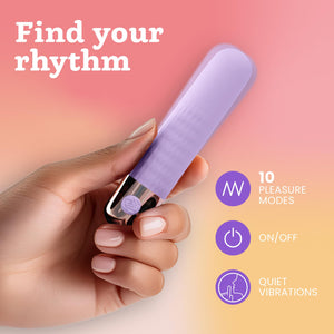 Bullet Vibrator by Oliver James - Rechargeable & Waterproof Vibrator Bullet with 10 Pleasure Modes, Body-Safe Silicone, Discreet