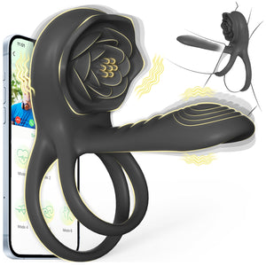 Penis Extender with G Spot Clitoris Penis Vibrator, Adult Men 's Women 's Sex Toys, Silicone Cock Ring Vibrator for Men, 4 in 1