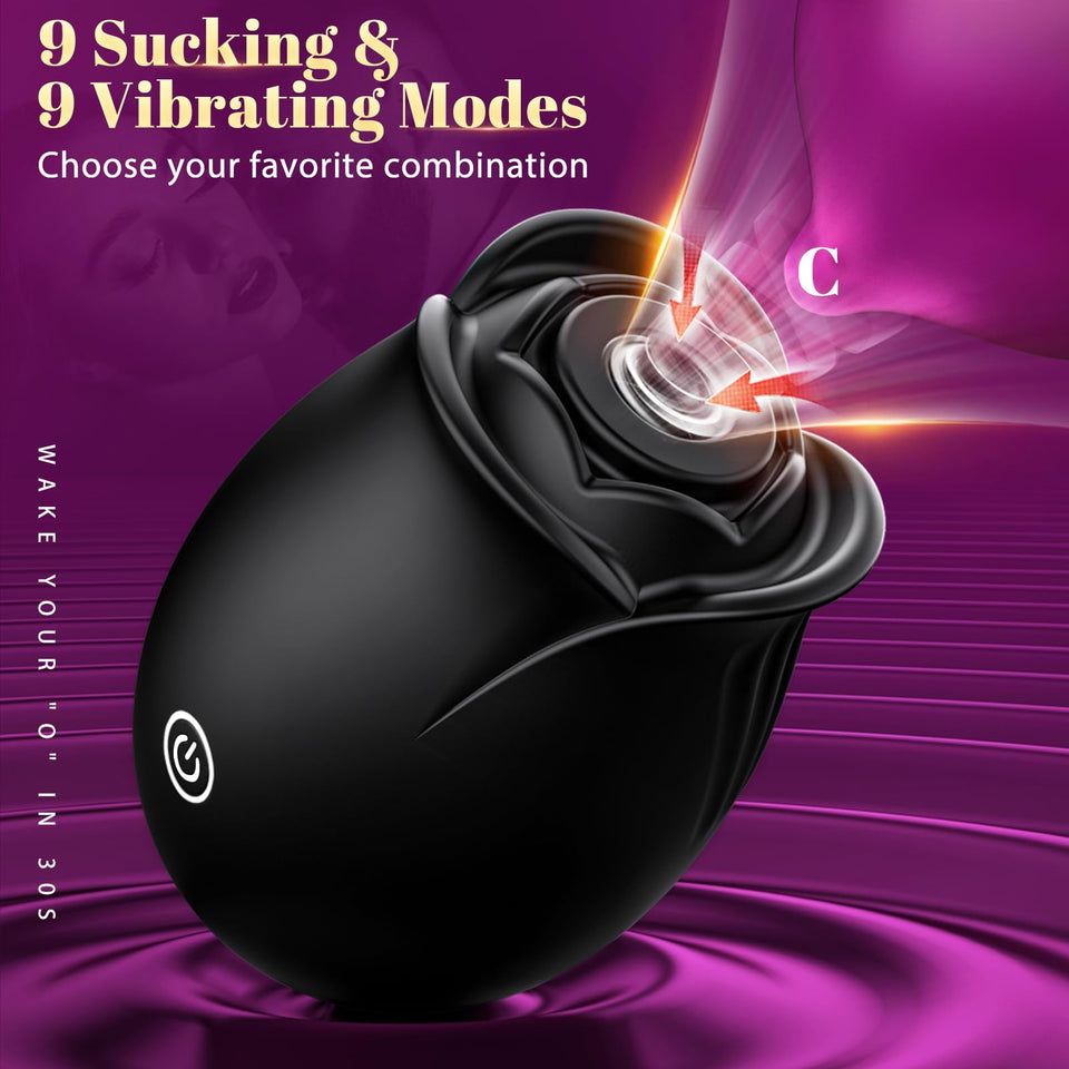 Rose Sex Toy Adult Toys - APP Control Rose Vibrator for Women Sex Toys with 9 Sucking & Vibrating Modes, G Spot Vibrator Adult S