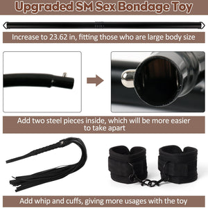 BDSM Hip Restraints Stainless Ring Sex Toys for Couples, Handcuffs Sex Bondage Rings Set Adults Toy with Whips for Mens Womens,