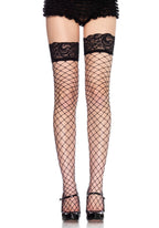 Fence Net Stocking W/ Lace Top