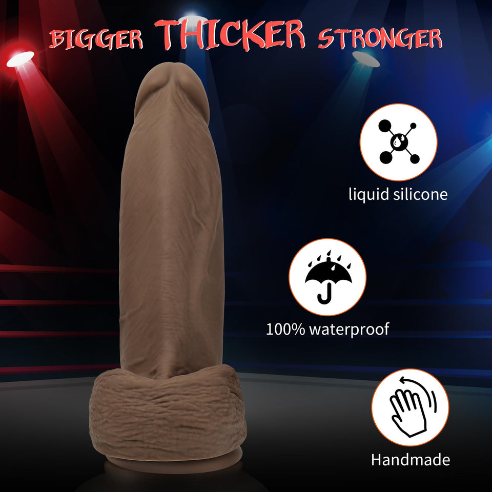 FIDECH Huge Realistic Dildo Sex Toys for Women, 10 '' *2.5 '' Diameter Big Realistic Dildos with Strong Suction Cup Hands-Free P
