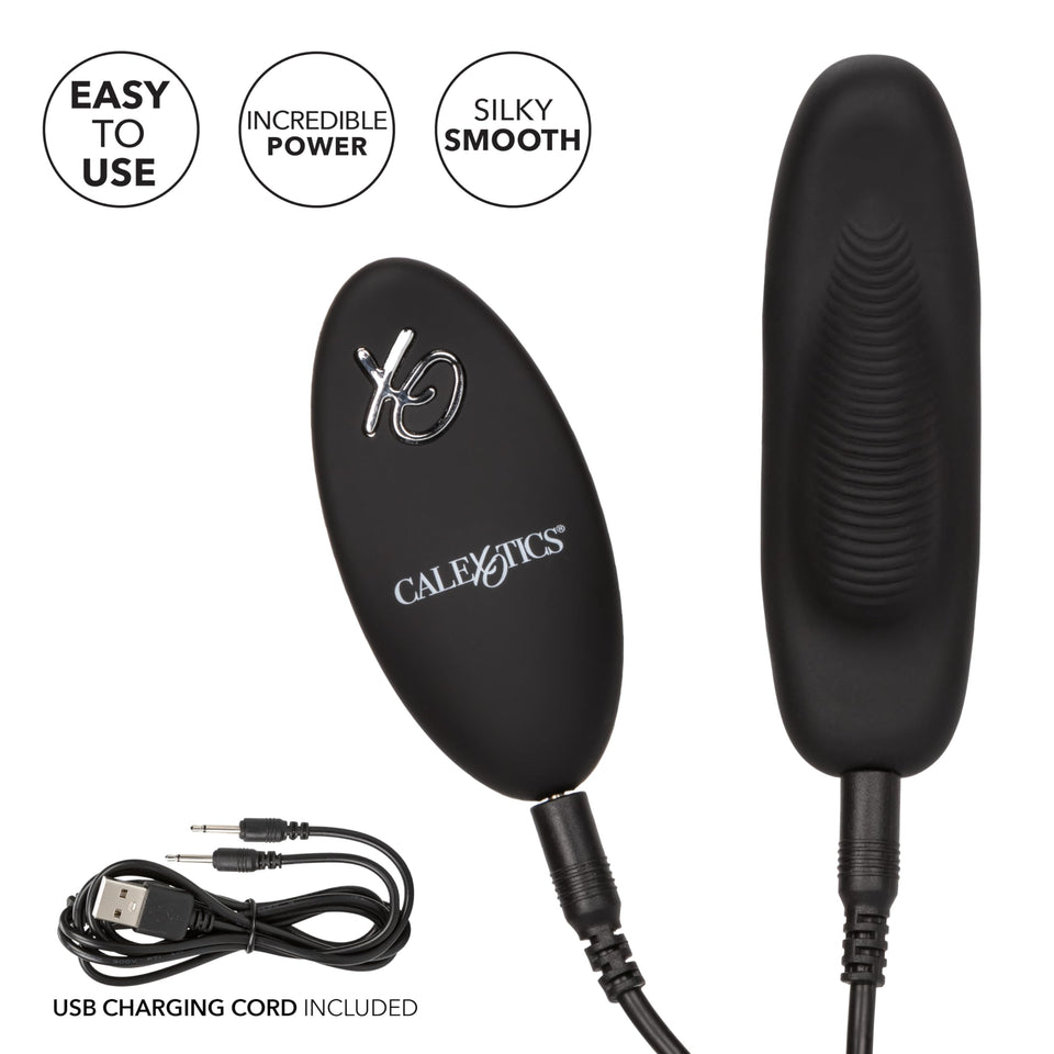 Calexotics Lock-N-Play Remote Petite Panty Teaser, Rechargeable 12-Function Waterproof Silicone Clitoral Vibrator Securely Attac