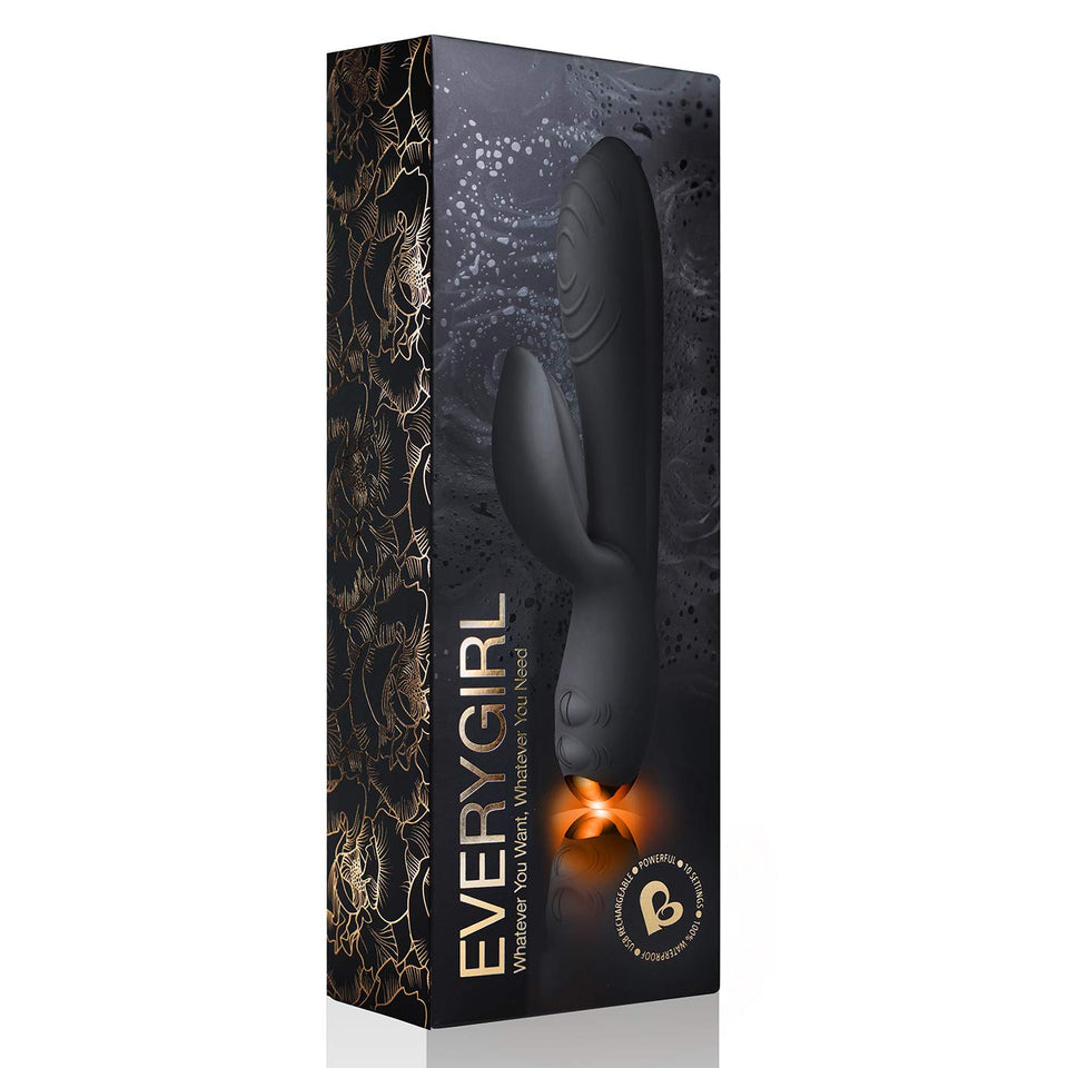 Rocks Off Every Girl Rabbit Vibrator - Black