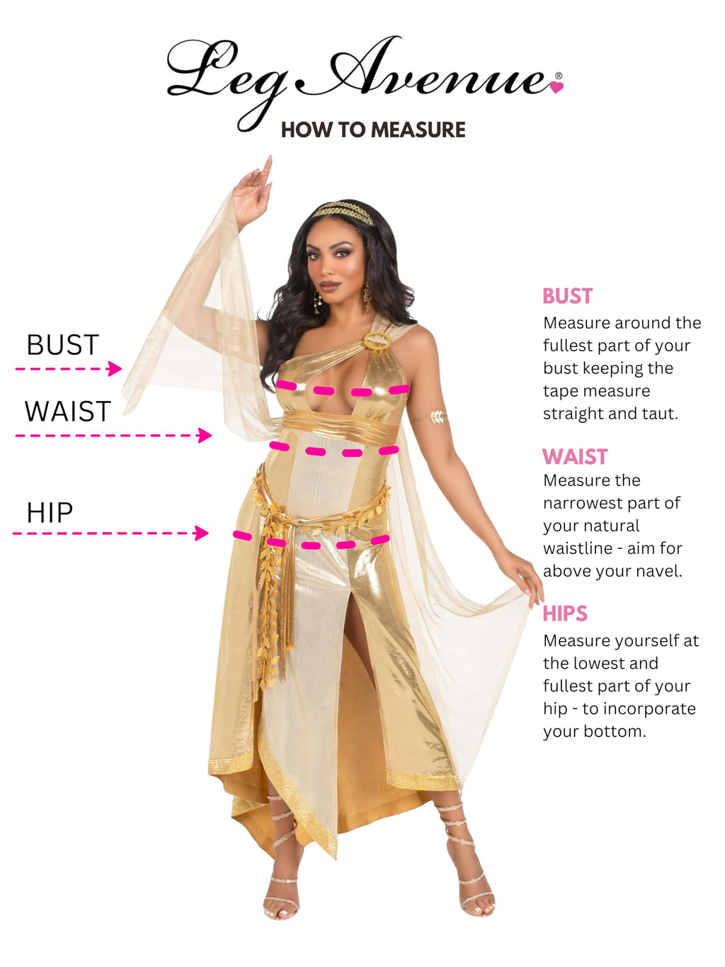 3 PC Golden Goddess, includes asymmetrical shimmer dress with one-shoulder buckle accent and ribbon trim, attached iridescent dr