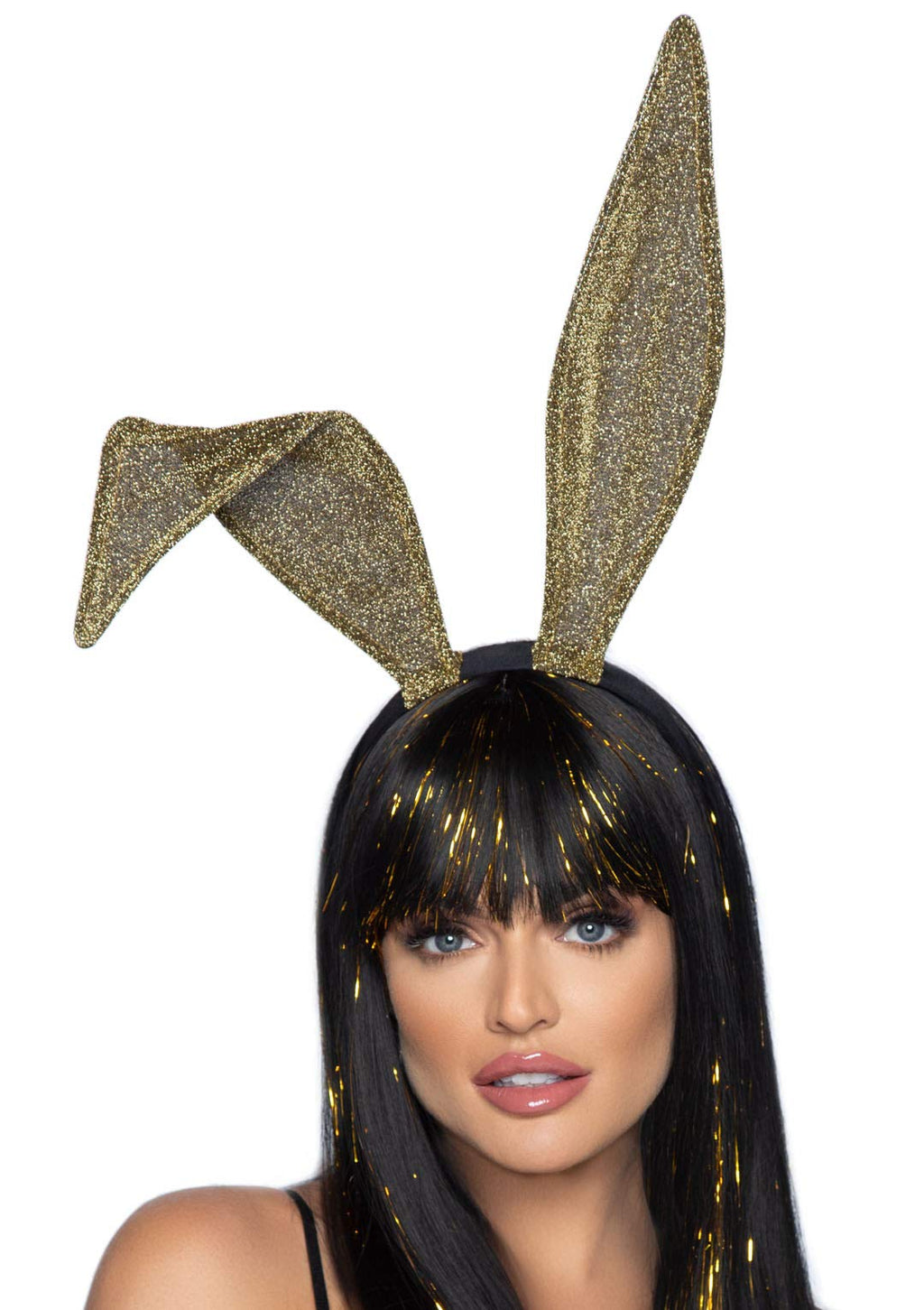 Glitter Bunny Ear Headband. - O/S / Gold