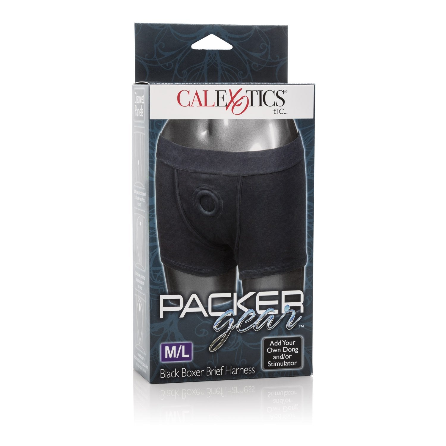 Calexotics Packer Gear Black Boxer Brief Harness - Adult Strap On Sex Toys For Couples,Multi,Medium/Large (Pack Of 1),Se-1576-10