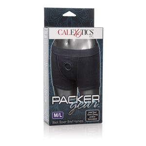 Calexotics Packer Gear Black Boxer Brief Harness - Adult Strap On Sex Toys For Couples,Multi,Medium/Large (Pack Of 1),Se-1576-10