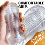 Manual Sucking Insertion Male Masturbators, TOHERXIZ Flexble Pocket Pussy Stroker with TPE Spiral Textured Masturbation Sleeve B