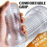 Manual Sucking Insertion Male Masturbators, TOHERXIZ Flexble Pocket Pussy Stroker with TPE Spiral Textured Masturbation Sleeve B