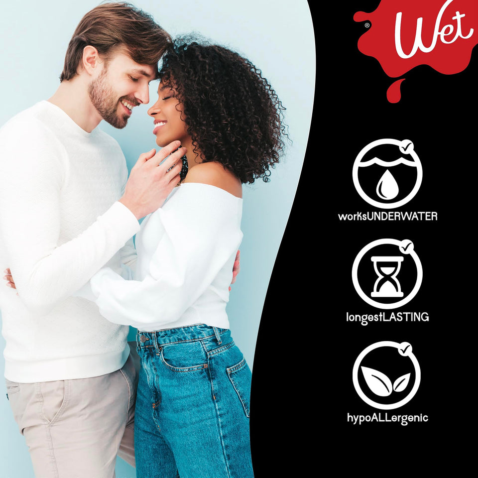 Wet Platinum Silicone Based Lube 9 Oz Bottle Ultra Long Lasting Premium Personal Luxury Lubricant Men Women & Couples Condom Compatible Water Resistant Non Sticky Hypoallergenic Paraben Free