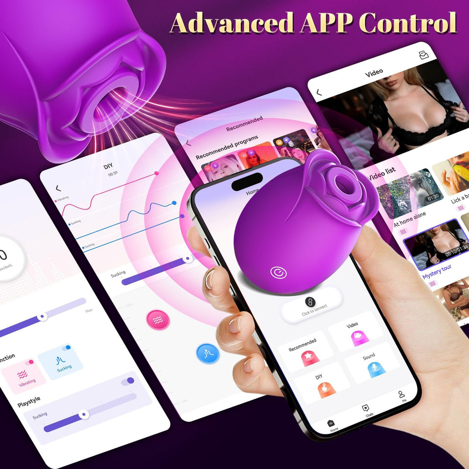Gasevimo Rose Sex Toy Adult Toys - Sucking Vibrator Adult Sex Toy with 5 Sucking & Vibrating Rose Sucker G Spot Vibrators, Women