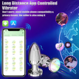 HODEVO Adult Anal Plug Sex Toy, Vibrating Anal Butt Plug, Light Up But Plug with App and Remote Controlled Vibrator, Stainless S