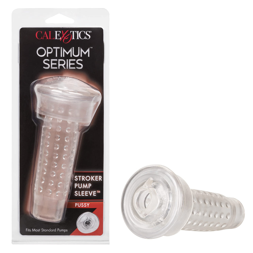 CalExotics Optimum Series Stroker Pussy Pump Sleeve - Male Silicone Masturbation Sleeve - 6.25 Inch Adult Masturbator Sex Toy - 