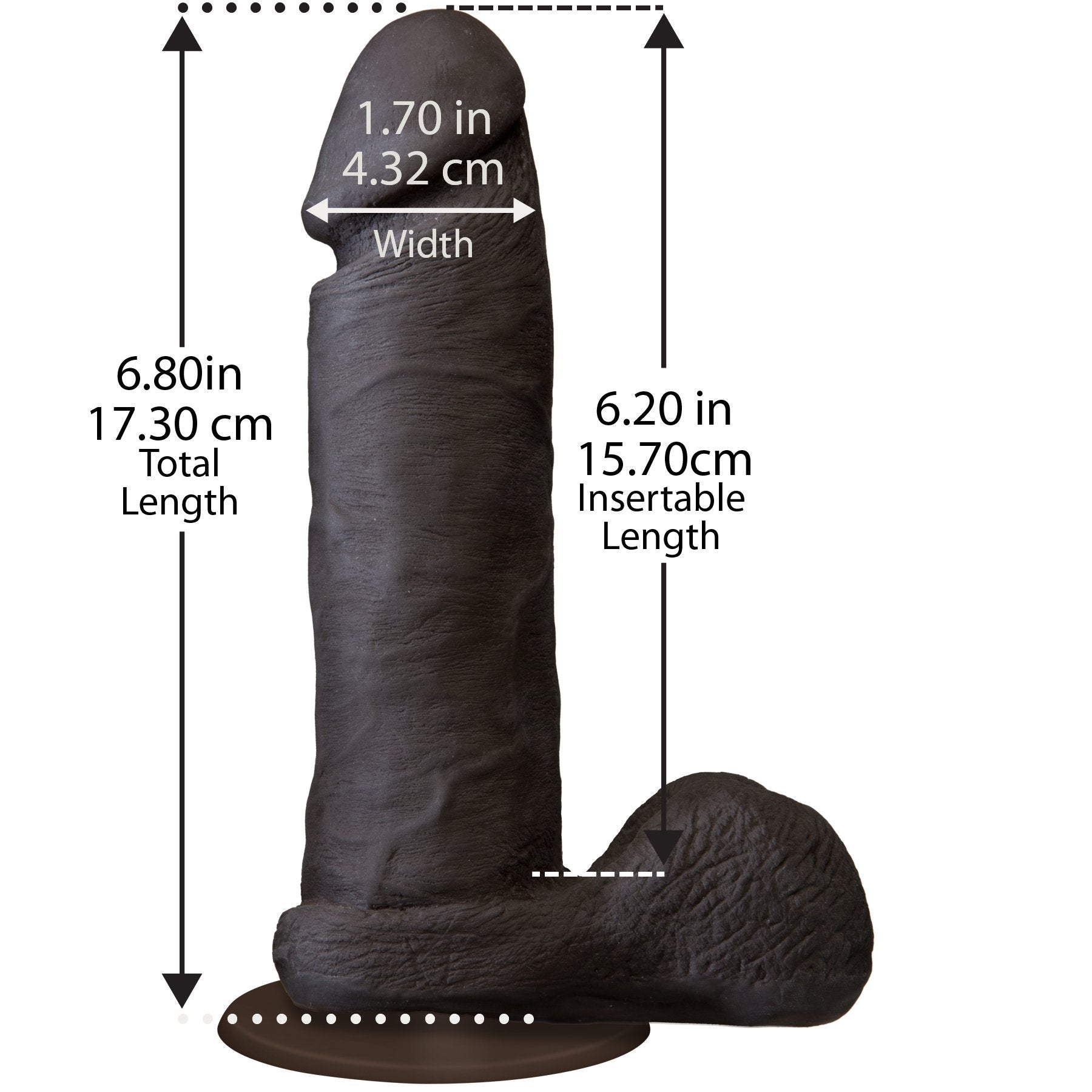 Realistic Cock Ultraskyn Black 6In