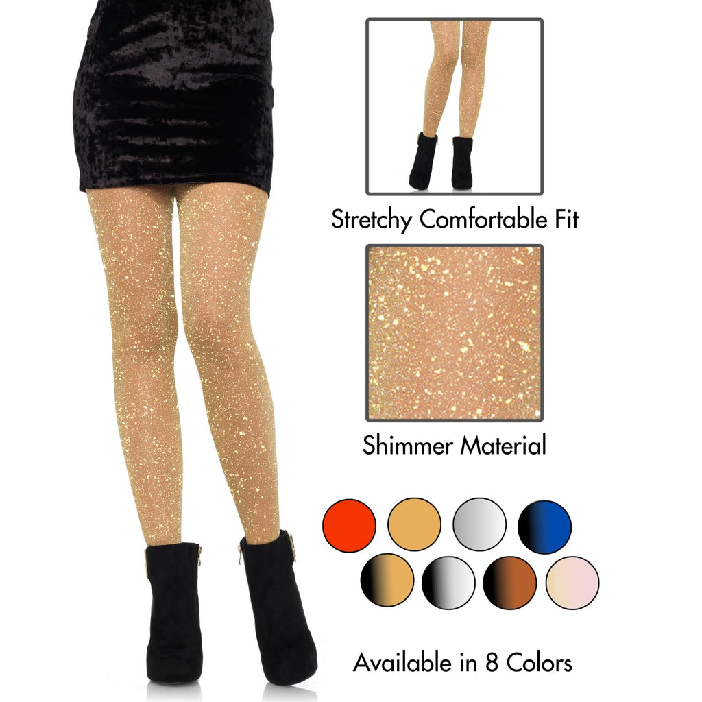 Leg Avenue Womens Lurex Shimmer Tights. Costume Accessories, Gold, One Size Us
