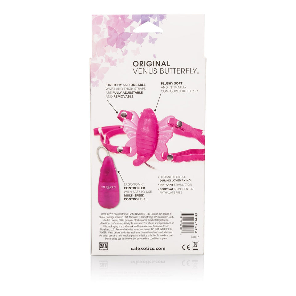 Calexotics Original Venus Butterfly Vibrator -Hands Free Strap On Personal Massager - Adult Fun Sex Toys For Couples - Pink