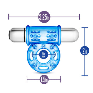 Blush Stay Hard 10 Function Vibrating Bull Cock Ring - Perform Like A Stud - Get Thicker, Longer, Harder, Bigger, Stronger Erections - Better Sex - Male Enhancement Sex Toy For Men, Couples - Blue
