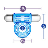 Blush Stay Hard 10 Function Vibrating Bull Cock Ring - Perform Like A Stud - Get Thicker, Longer, Harder, Bigger, Stronger Erections - Better Sex - Male Enhancement Sex Toy For Men, Couples - Blue