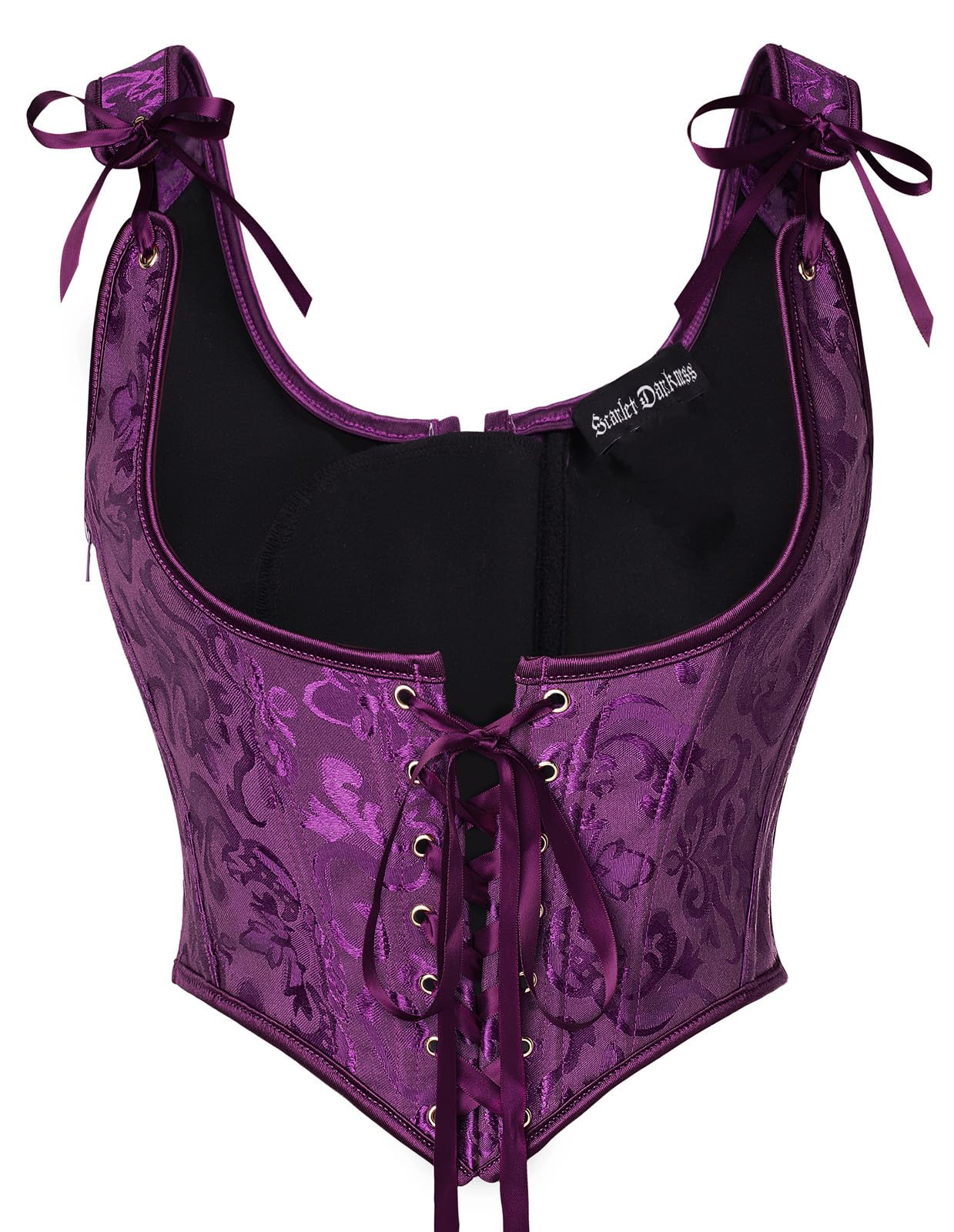 Scarlet Darkness Womens Renaissance Corset Underbust Corset Tops Lace-up Bodice Purple Size 6
