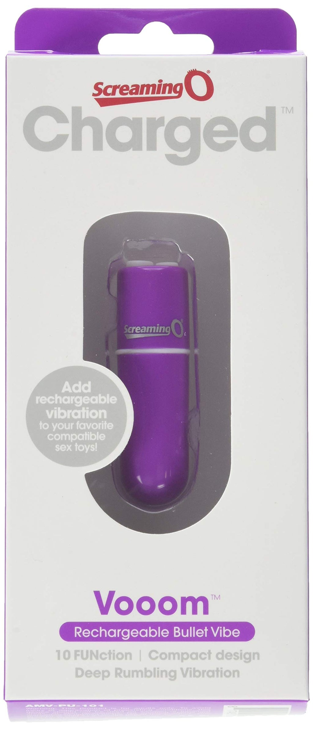 Screaming O Charged Vooom Rechargeable Bullet Vibe, Purple