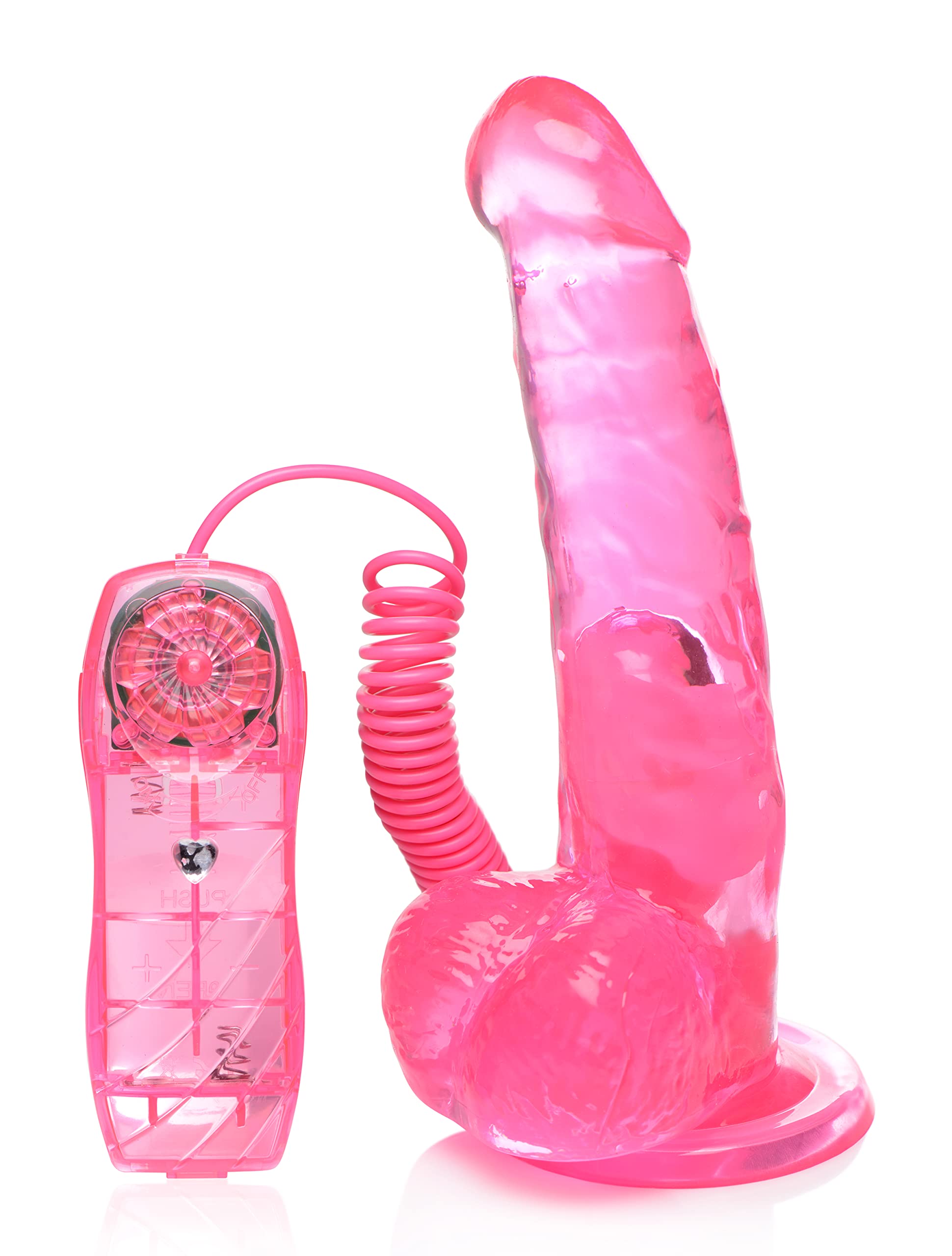Trinity Vibes 7.5 Inch Suction Cup Vibrating Dildo Sex Toy | Battery Operated, Multi-Speed Vibrations | Pink