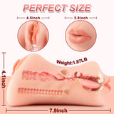 miilkit 3 in 1 Pocket Pussy Male Masturbator - Realistic Flesh Penis Stimulation, Tight Anus & Mouth Blowjob Stroker for Men
