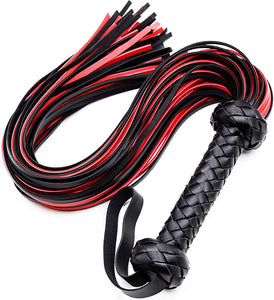 Sex Whip for Spanking BDSM Flogger Adult Play Bedroom Fetish Accessories for Couples Faux Leather 30 inch