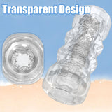 Pocket Pussy Male Masturbators, Portable Transparent Male Stroker Sex Toys with 3D Textured, Reusable Blowjob Toys with Storage