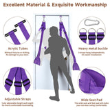 BDSM Door Sex Swing with Seat, Bondage Slave Leather Soft Plush Sex Slings with Adjustable Straps, Hanging Door Handcuffs Leg Re