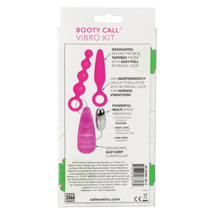 calExotics Booty call Vibro Kit - Vibrating Bullet Anal Pleasure Beads - Vibe Egg Anal Probe Adult Sex Toy - Pink